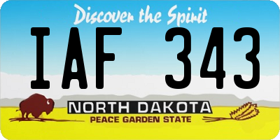 ND license plate IAF343