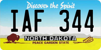 ND license plate IAF344