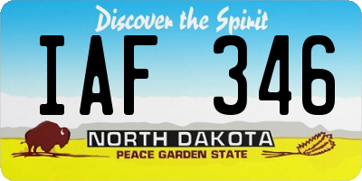 ND license plate IAF346