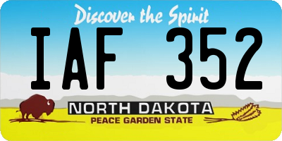 ND license plate IAF352