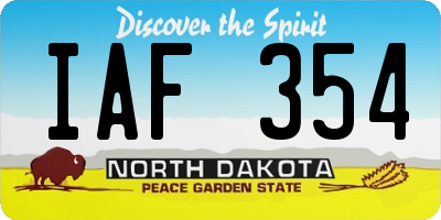 ND license plate IAF354