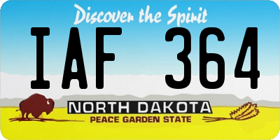 ND license plate IAF364