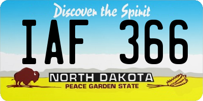 ND license plate IAF366