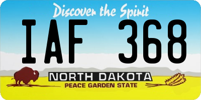 ND license plate IAF368