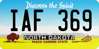 ND license plate IAF369