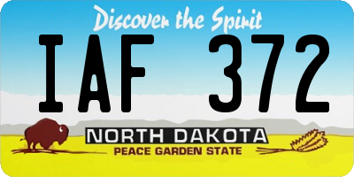 ND license plate IAF372