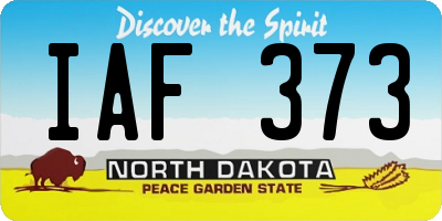 ND license plate IAF373