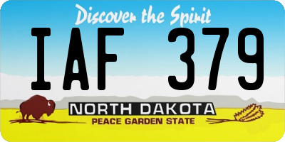 ND license plate IAF379