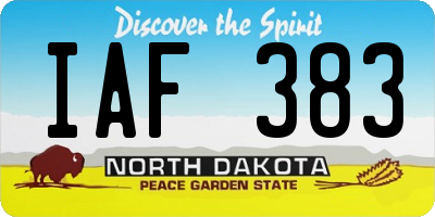 ND license plate IAF383