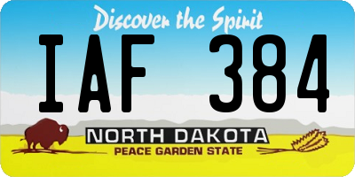 ND license plate IAF384
