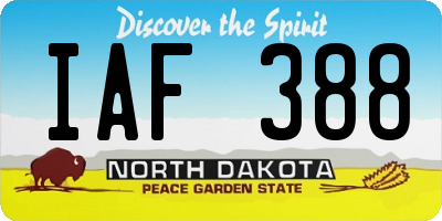 ND license plate IAF388