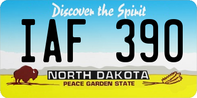 ND license plate IAF390