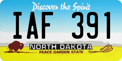 ND license plate IAF391