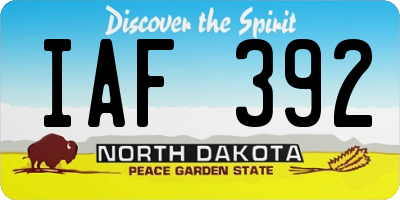 ND license plate IAF392