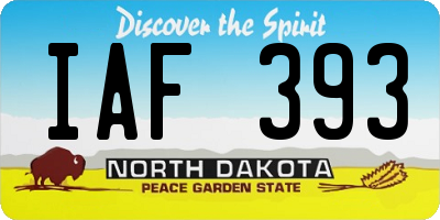ND license plate IAF393