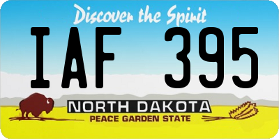 ND license plate IAF395