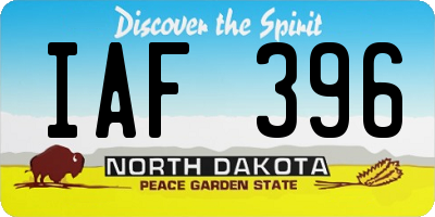 ND license plate IAF396