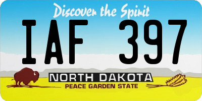 ND license plate IAF397