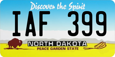 ND license plate IAF399
