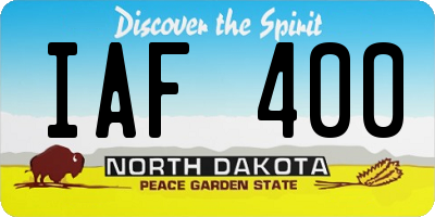ND license plate IAF400
