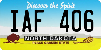 ND license plate IAF406