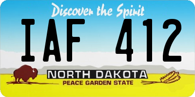 ND license plate IAF412