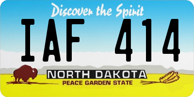 ND license plate IAF414