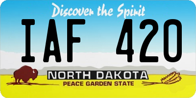ND license plate IAF420