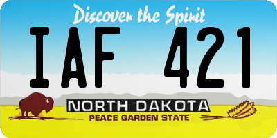 ND license plate IAF421