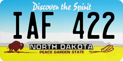 ND license plate IAF422
