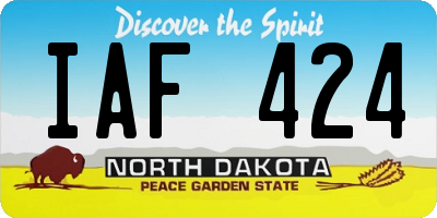 ND license plate IAF424