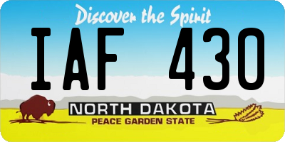 ND license plate IAF430