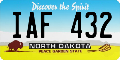 ND license plate IAF432
