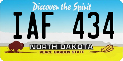 ND license plate IAF434