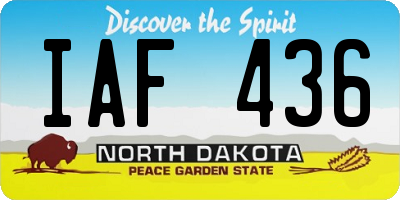 ND license plate IAF436