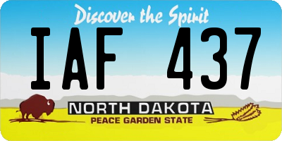 ND license plate IAF437