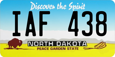 ND license plate IAF438
