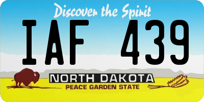 ND license plate IAF439
