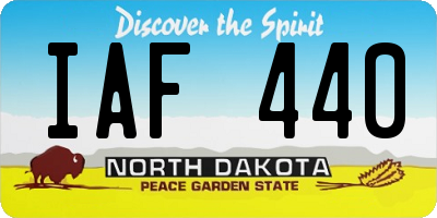 ND license plate IAF440
