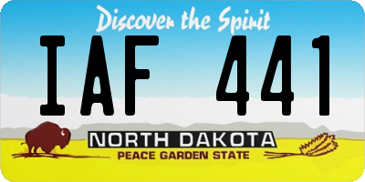 ND license plate IAF441