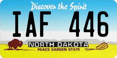 ND license plate IAF446