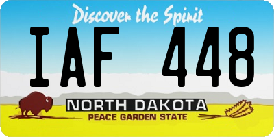 ND license plate IAF448