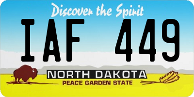 ND license plate IAF449