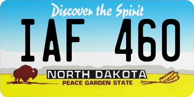 ND license plate IAF460