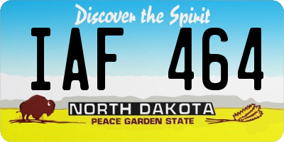 ND license plate IAF464