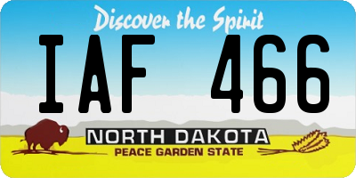 ND license plate IAF466