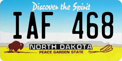 ND license plate IAF468