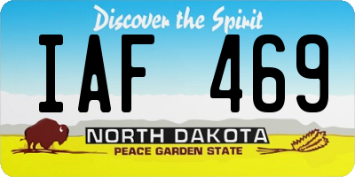 ND license plate IAF469