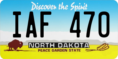ND license plate IAF470