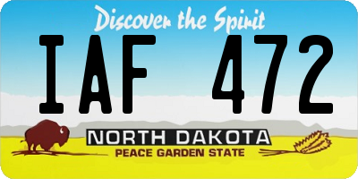 ND license plate IAF472